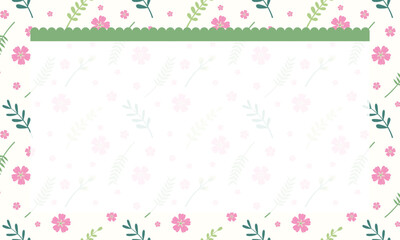 Floral frame greeting card tamplate with copyspace for invitations to a birthday, wedding, photo frame.