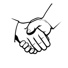 Fototapeta premium Two Businessmen Strong Handshake With Copy Space