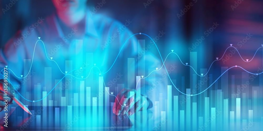 Aufkleber data visualization in financial analytics with trend analysis.