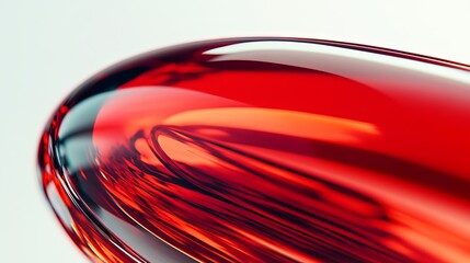A close-up of a shiny red capsule on a white background, vibrant and clear, ultra-detailed, 8k