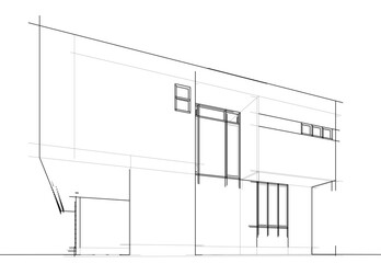Modern Architectural Sketch – Abstract Residential Design