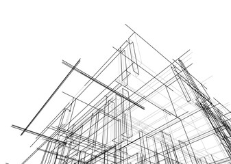 Modern Architectural Sketch – Abstract Residential Design