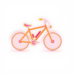 Fototapeta premium Bicycle holographic 3D icon. neon symbol vector illustration isolated on white background. Generative AI