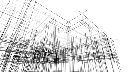 Modern Architectural Sketch – Abstract Residential Design