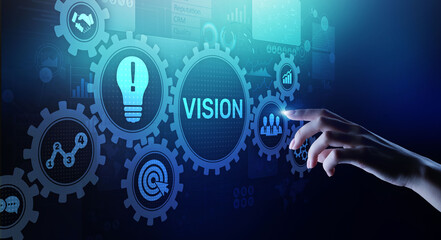 Vision, Business intelligence and strategy concept on virtual screen.