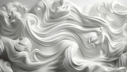 Obraz premium Abstract Swirling White Cream Texture Background