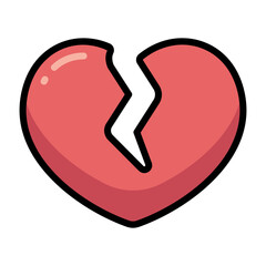 Simple Broken Heart colorful icon. The icon can be used for websites, print templates, presentation templates, illustrations, etc	