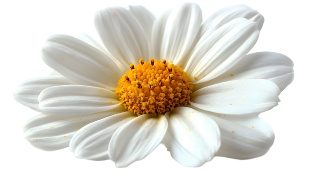 White Flower Blooms Beautifully, Isolated on White Background