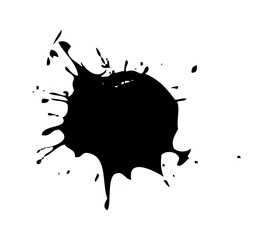 Scattered ink splatter with artistic expression and rough texture