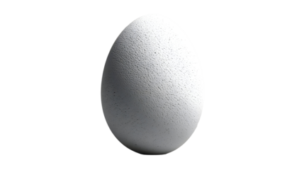 White Egg Rotates Slowly, Isolated on White Background