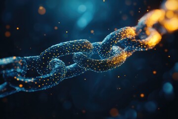 Abstract Digital Chain Link Network Security Blockchain Technology Concept