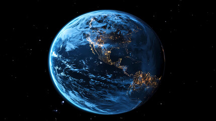 Fototapeta premium Earth’s Nighttime View with City Lights