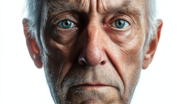 Vivid portrait of an elderly man’s eyes