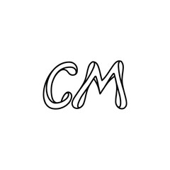 CM monogram logo design letter text name symbol monochrome logotype alphabet character simple logo