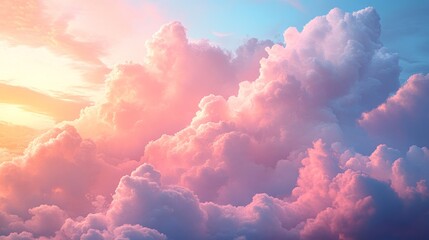 Evocative clouds during serene sunset hours