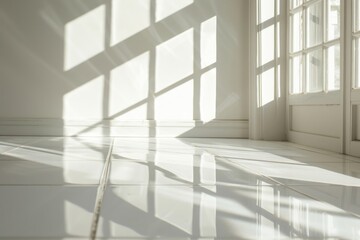 Obraz premium Bright sunlit white tiles