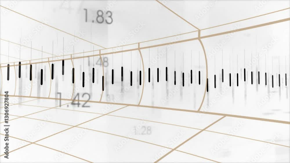 Poster animation of geometric lines and numbers creating dynamic, futuristic school design