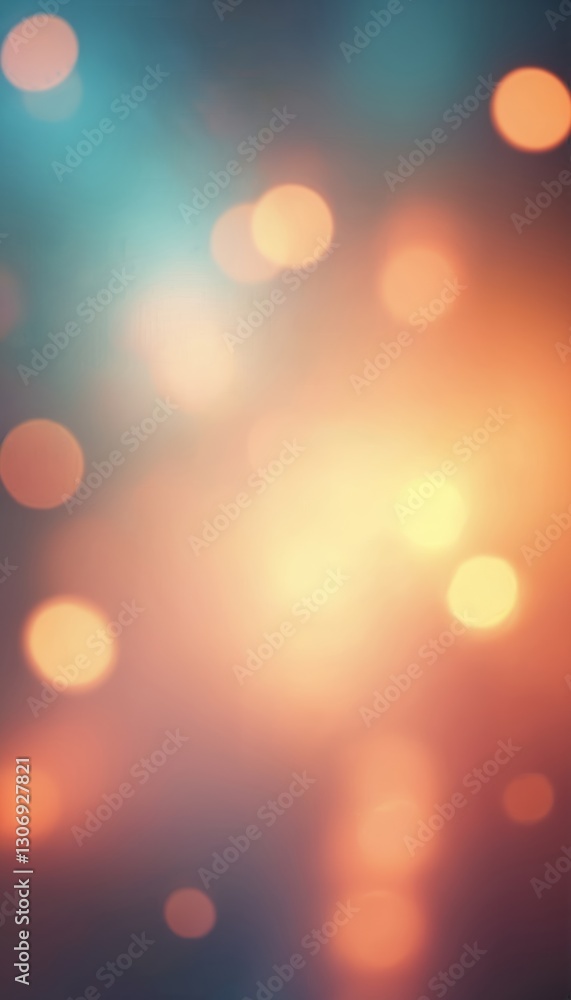 Poster dreamy light blur background mix with warm and cool tones. soft bokeh circles for inviting abstract 