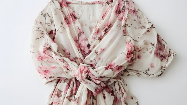Floral Delight: A delicate garment adorned with intricate floral patterns, embodies elegance and grace. The soft folds and vibrant hues of this textile piece add a touch of spring into your wardrobe.