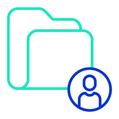 Contact Folder outline dual color icon