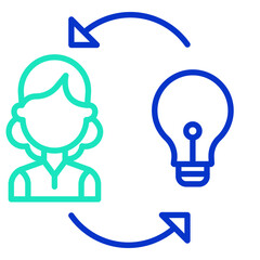 Entrepreneur outline dual color icon