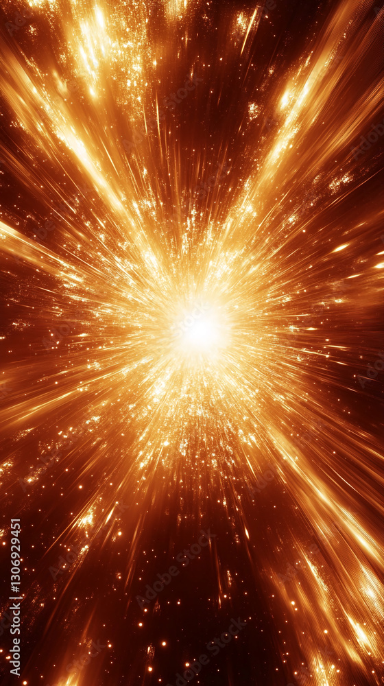 Aufkleber abstract image of golden rays emanating from bright core, creating dynamic, energetic visual, symbol