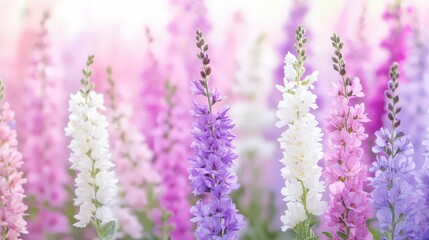 Obraz premium wildflower field in shades of purple and pink for creative design inspiration