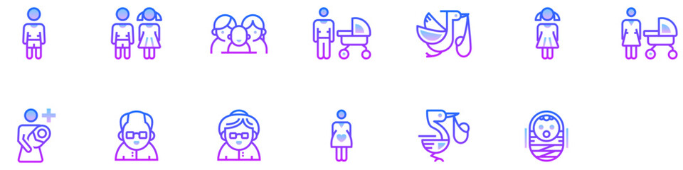 Set of Family icons