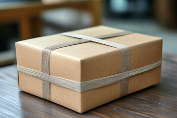 A tamper-evident seal on a package, modern and technical, security theme