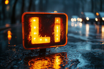 A torn L plate on the back of a learner driver??Ts car during a lesson
