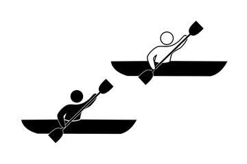 Kayaker Paddling  Icons