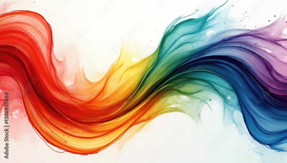 Poster abstract background with vibrant colors and swirling ribbon strokes. bold modern design with fluid d