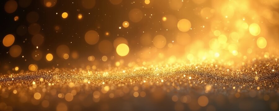 Shiny gold glitter texture with dynamic light effects for premium events. Sparkly golden foil background perfect for festive invites, exclusive themes, fancy bash, sleek celebration plan.
