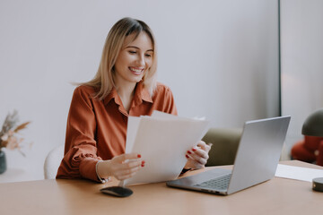 Fototapeta premium Professional Woman Working Remotely