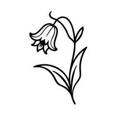 Bluebell flower icon standing gracefully, botanical beauty concept