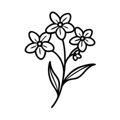 Forget-me-not flower icon in bloom, nature beauty concept