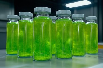 A futuristic laboratory where scientists are genetically engineering hybrid creatures from multiple phyla, glowing test tubes filled with bioluminescent life forms