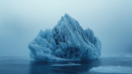 An iceberg in a frozen sea, with its unseen depths stretching far below, symbolizing hidden risk.