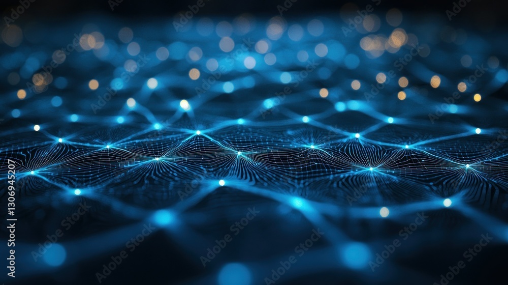 Aufkleber abstract digital representation depicting glowing connected nodes and lines