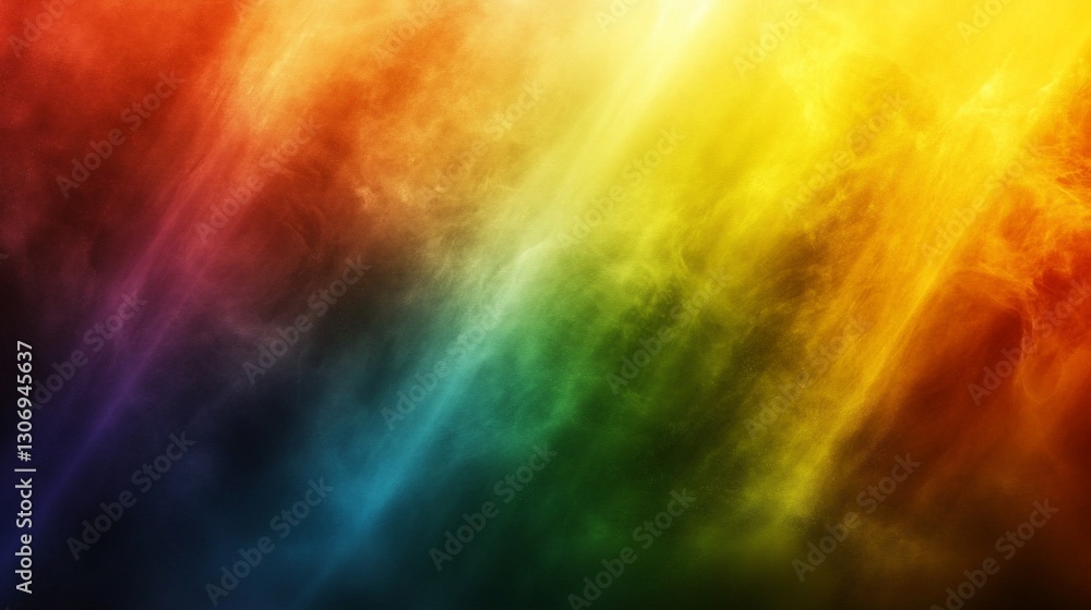 Poster rainbow light rays illuminate a dark background for abstract digital backdrop use