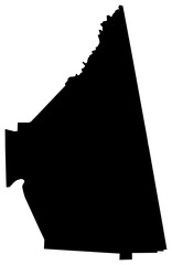Cherokee county Alabama detailed blank black map on transparent background