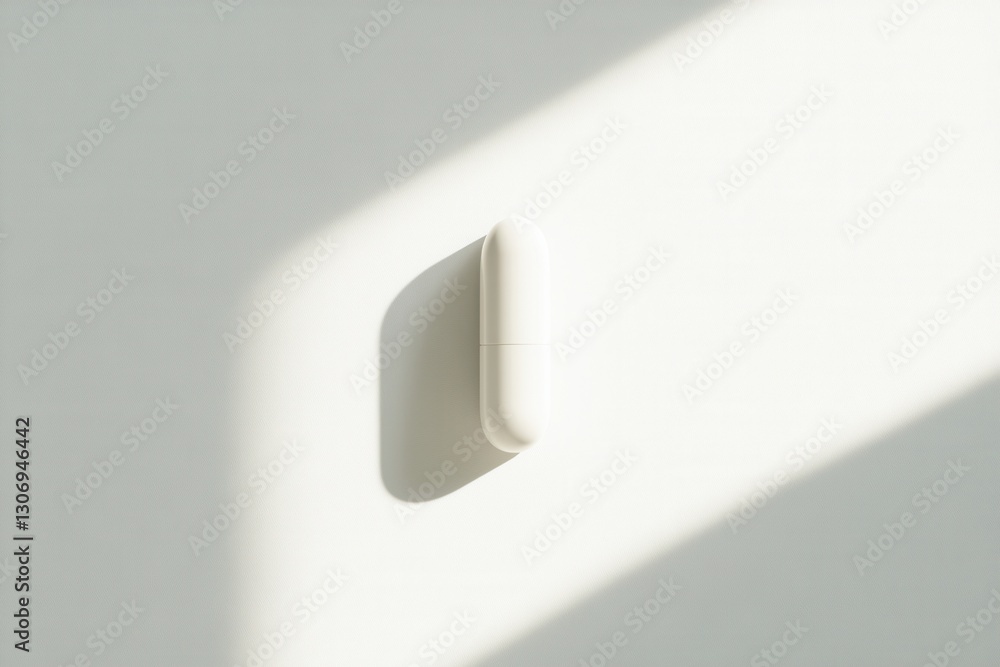 Aufkleber clean capsule on white background showcasing minimalism and hyper realistic details with soft shadow