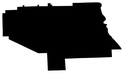 Lee county Alabama detailed blank black map on transparent background