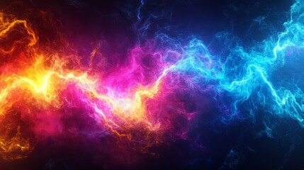 A fluid burst of electric colors blending and flowing into one another, vibrant and mesmerizing, ultra-detailed, 8k