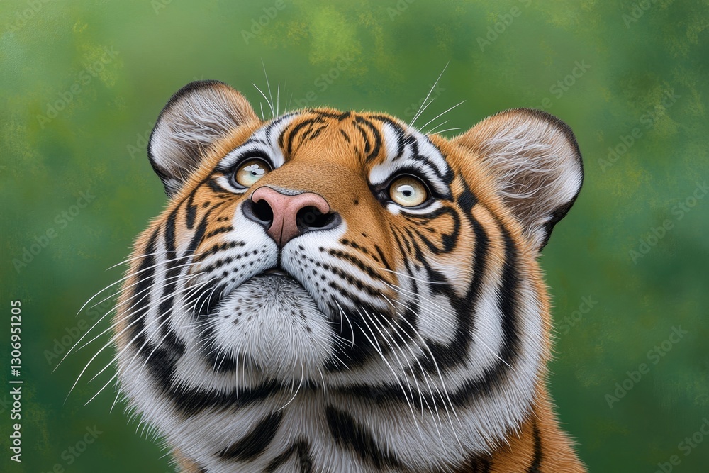 Poster a hyper-realistic close-up of a tigerâ€™s nose, showing every tiny detail of its whiskers and textur
