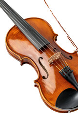 Fototapeta premium Elegant Wood Violin with Warm Tones and Intricate Details Highlighting Craftsmanship and Musical Heritage