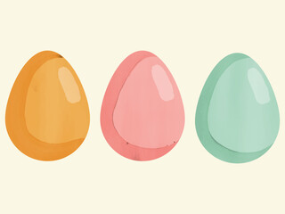 Watercolor easter eggs, set of eatser eggs