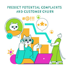 Marketing Tools Cat. Flat Vector Illustration