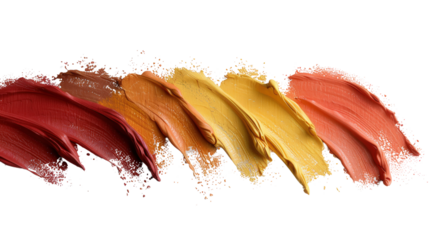 Vibrant Brush Strokes of Warm Colors on Canvas for Artistic Visual Inspiration and Creative Expression