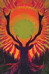 Cover book of beautiful demon art painting outdoors.